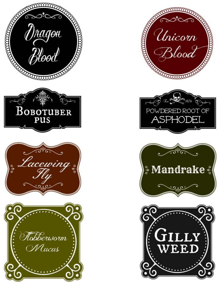 Harry Potter Potion Bottle Labels Free Printable Label Printable