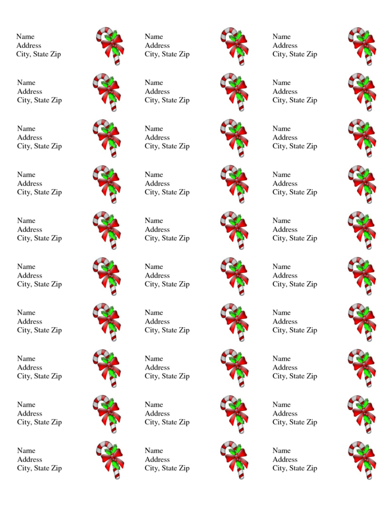 1 789 Address Label Templates Free Printable Christmas Return Address 