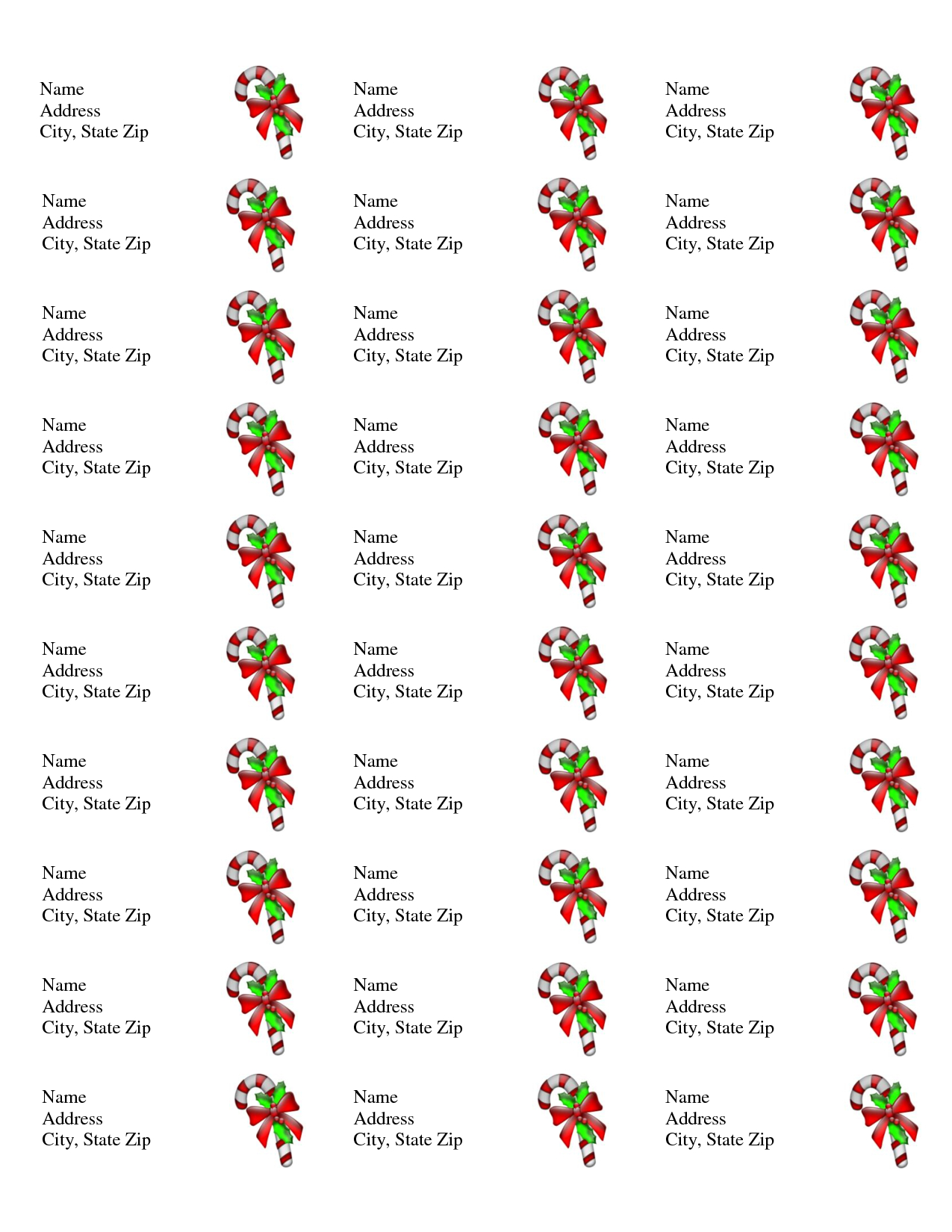 1 789 Address Label Templates Free Printable Christmas Return Address