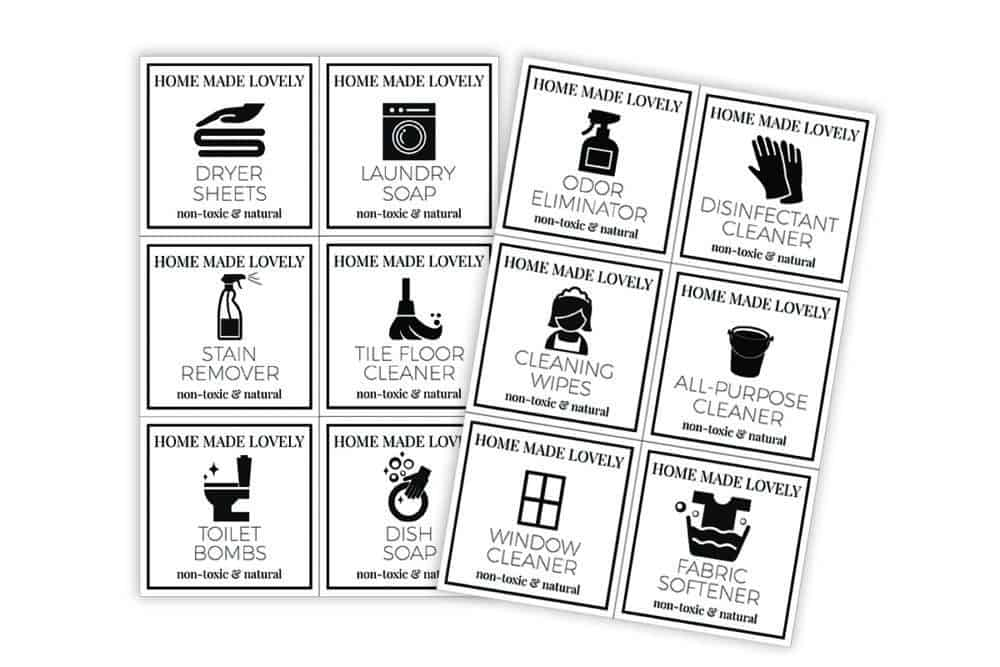 10 Free Printable Labels For Homemade Cleaning Products