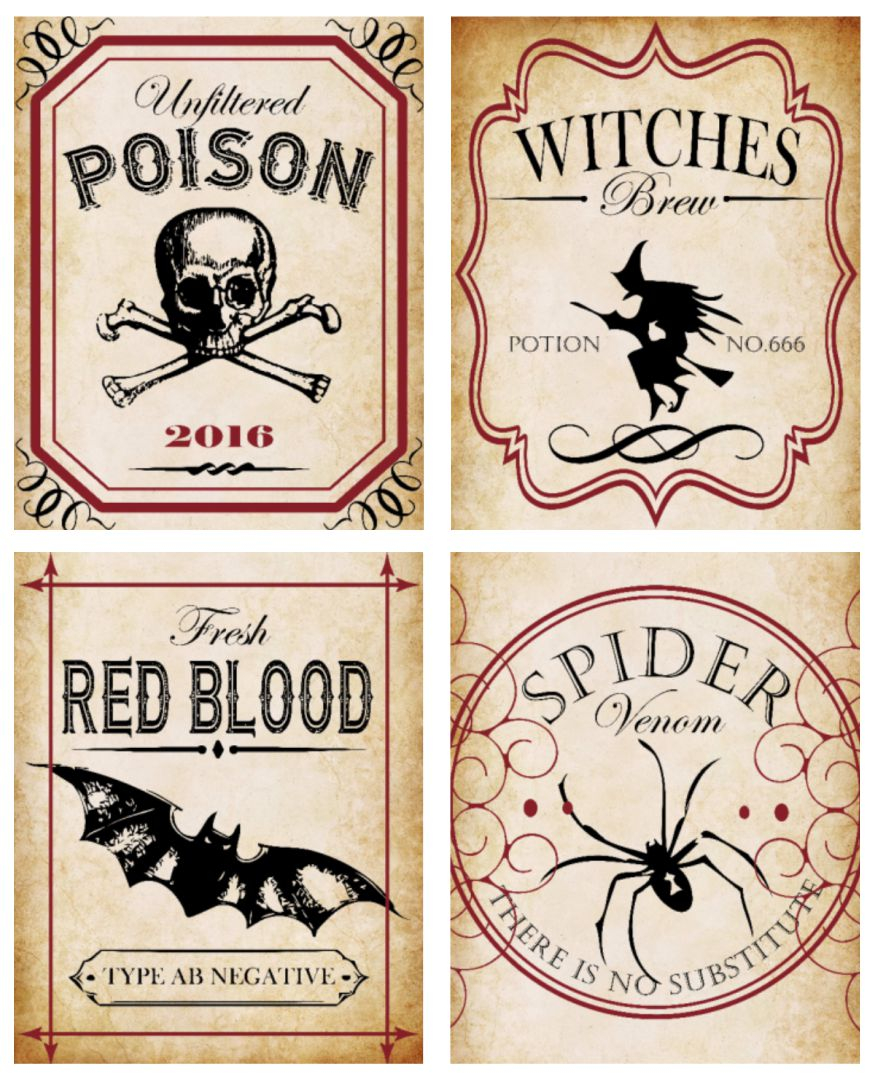 15 Best Printable Halloween Potion Labels Printablee