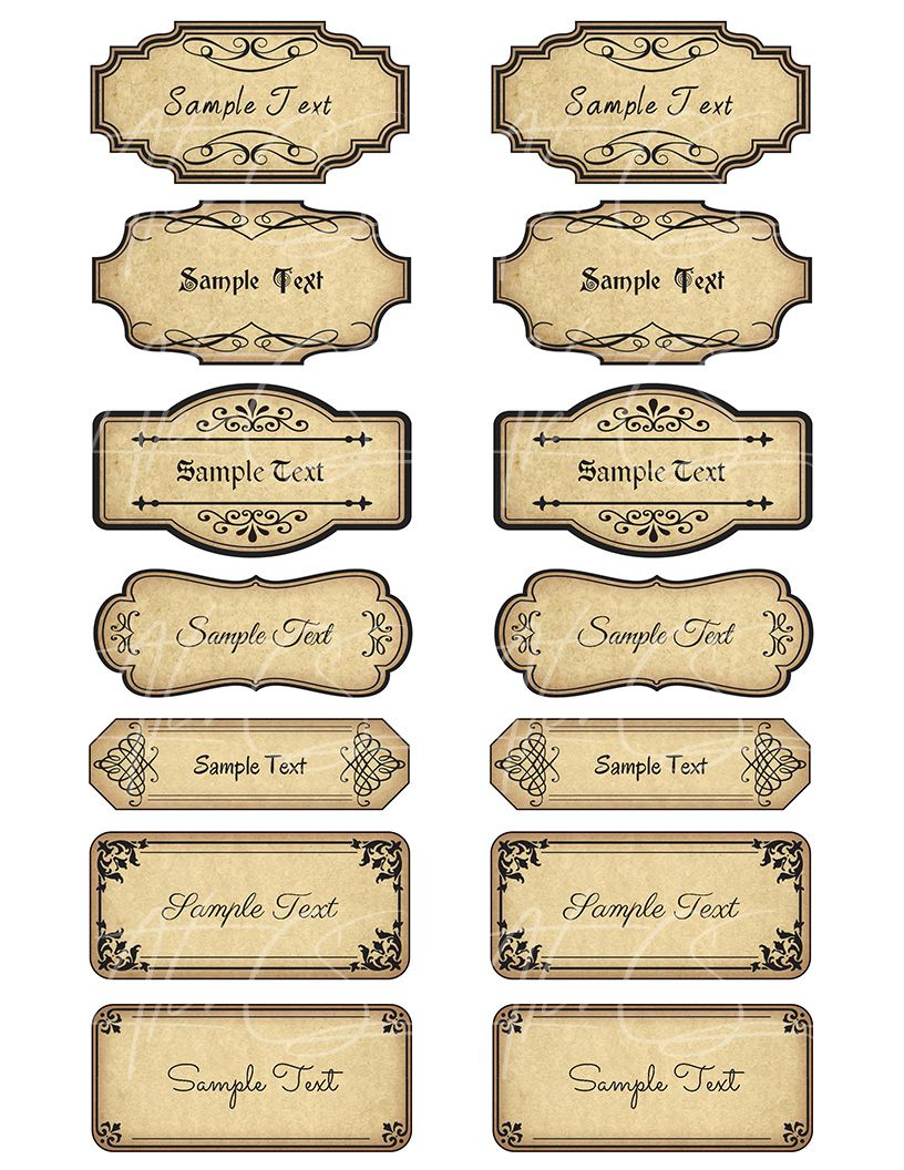 15 Printable Blank Vintage Apothecary Labels Set Editable Etsy 