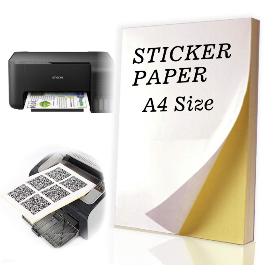 A4 Size Sticker Paper Label Sheets Sticky Self Adhesive Matte Surface 
