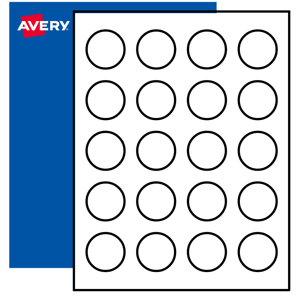 Avery 1 1 2 Round Labels Print To The Edge Matte Clear Film Avery 