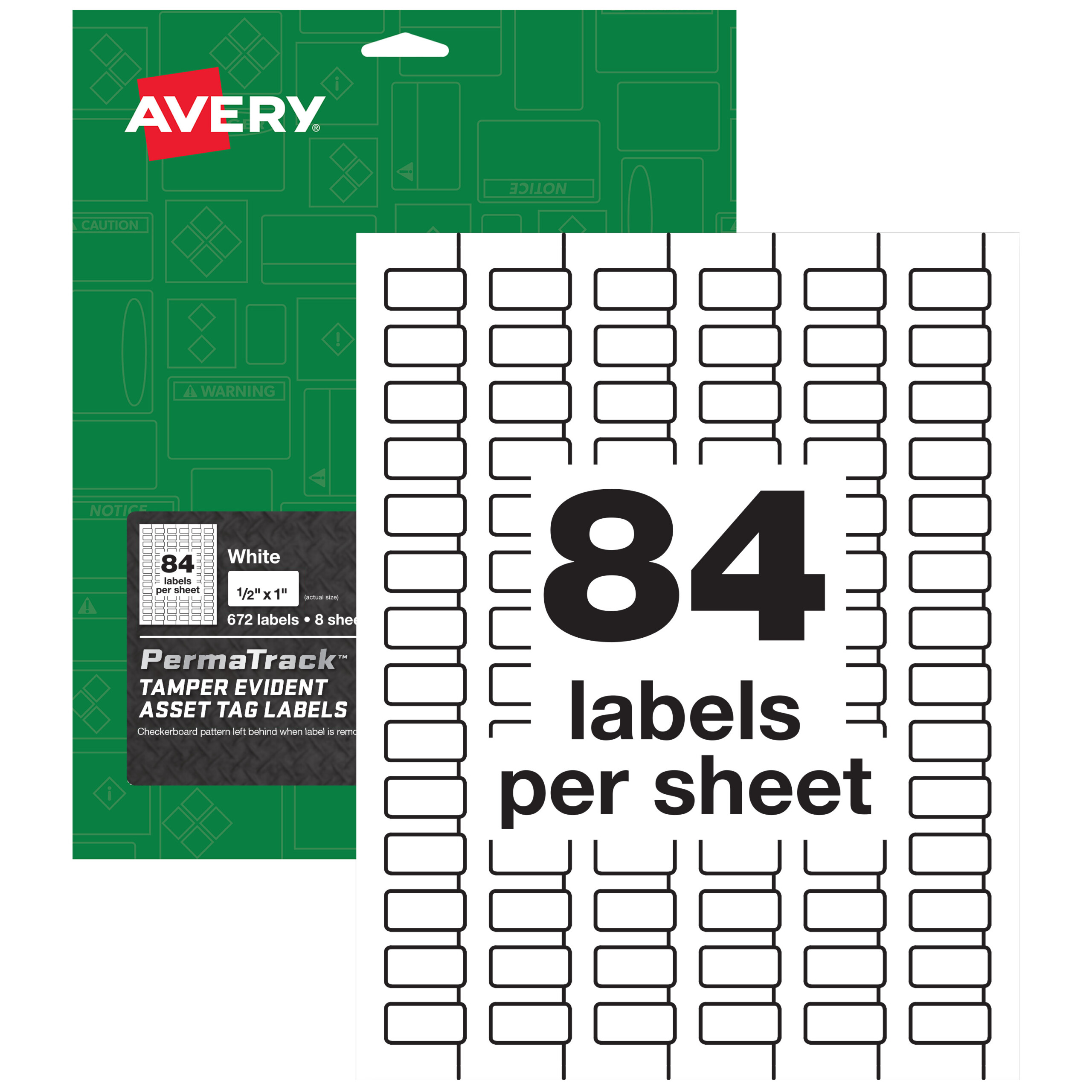 Avery PermaTrack Tamper Evident Asset Tag Labels 1 2 X 1 672 Asset