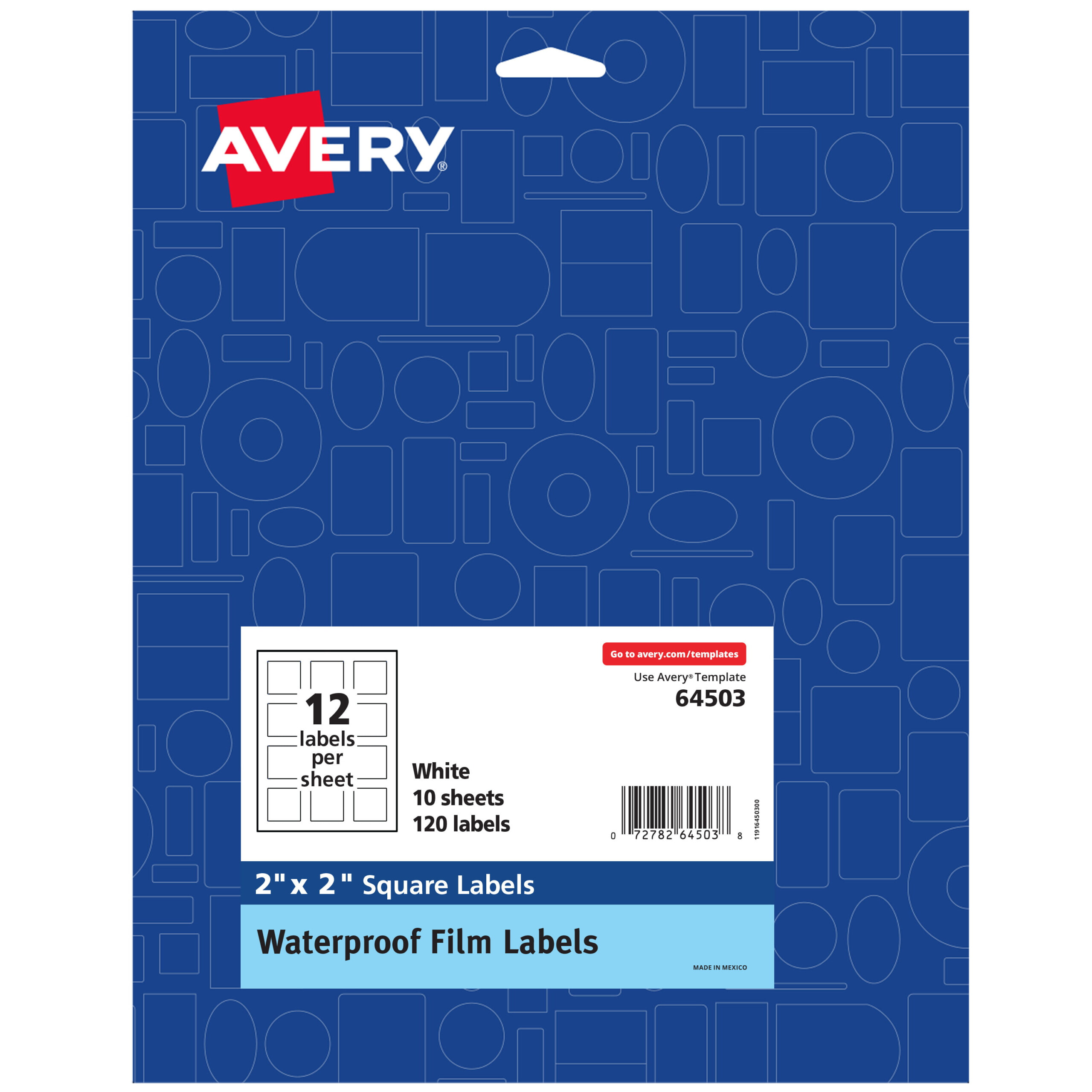 Avery Printable Waterproof Labels 120ct 2 X 2 Square White Durable 