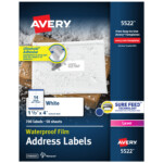 Avery Waterproof Address Labels With Sure Feed TrueBlock 1 1 3 X 4