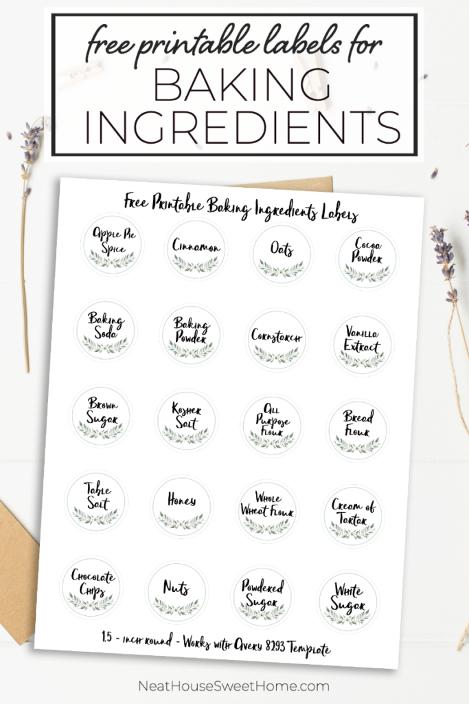 Baking Ingredients Labels Neat House Sweet Home 