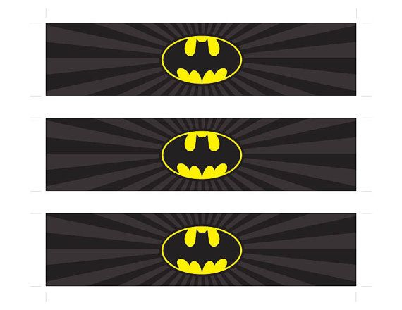 Batman Water Bottle Labels Batman Drink Label Batman Birthday Batman 