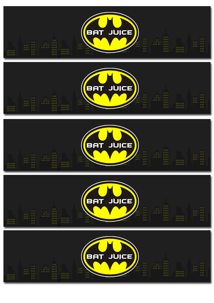 Batman Water Bottle Labels YOU PRINT WBL008 Deezee Designs On Madeit