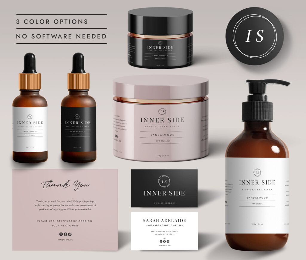 Beauty Product Label Template DIY Logo Editable Beauty Etsy UK