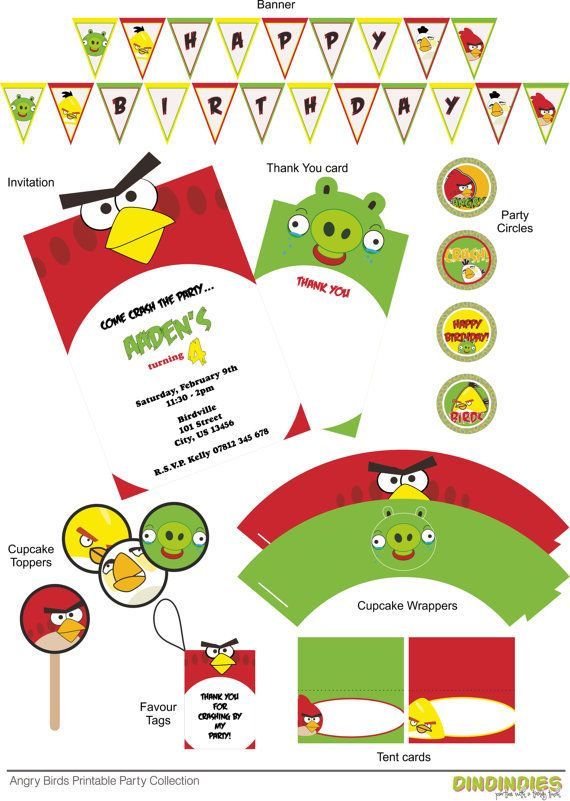 Birds That Are Angry Printable Party Collection By Dindindies 8 62 