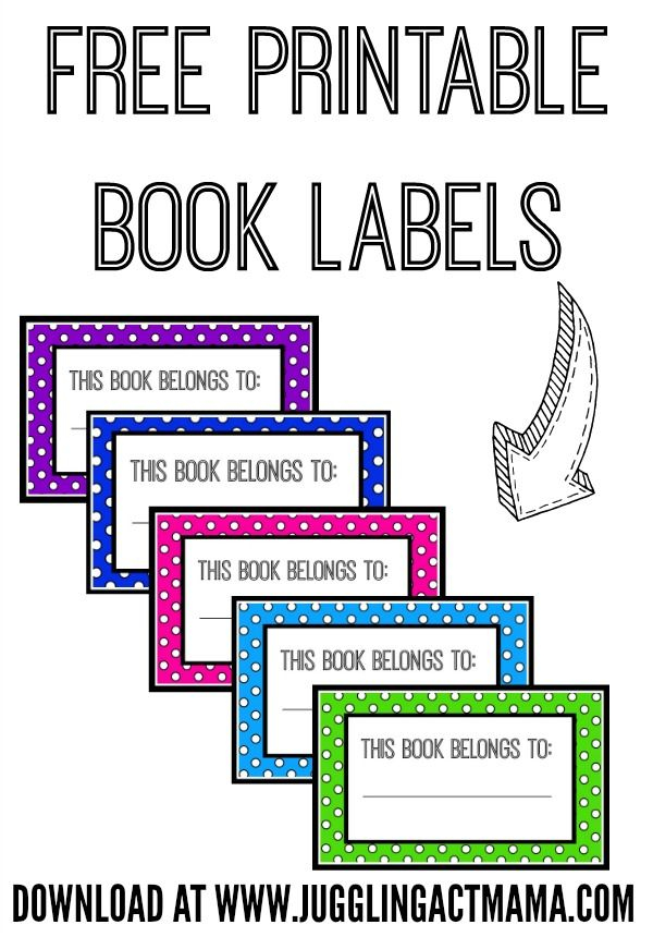 Book Name Tags Printable FREEBIE Book Labels Printable Books Free 