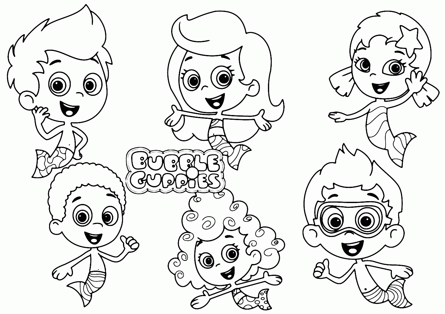 Bubble Guppies Coloring Pages Printable PDF Print Color Craft