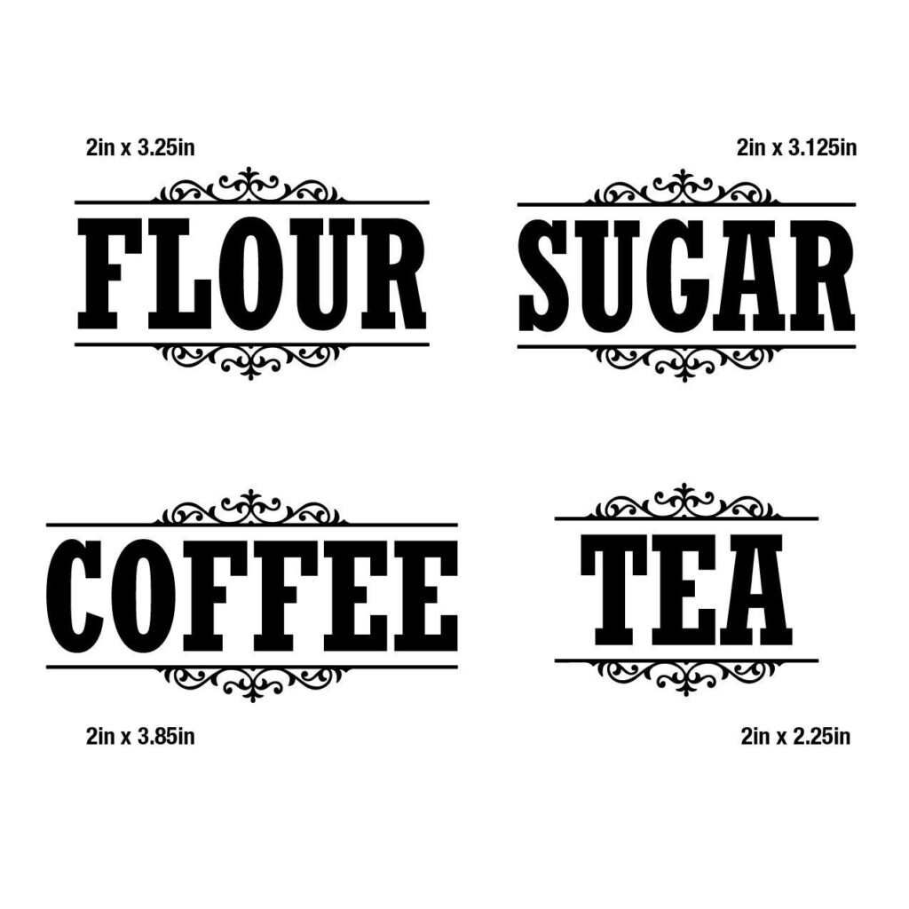 Canister Label Set Decal Stickers Kitchen Home Decor Pantry Flour Sugar 