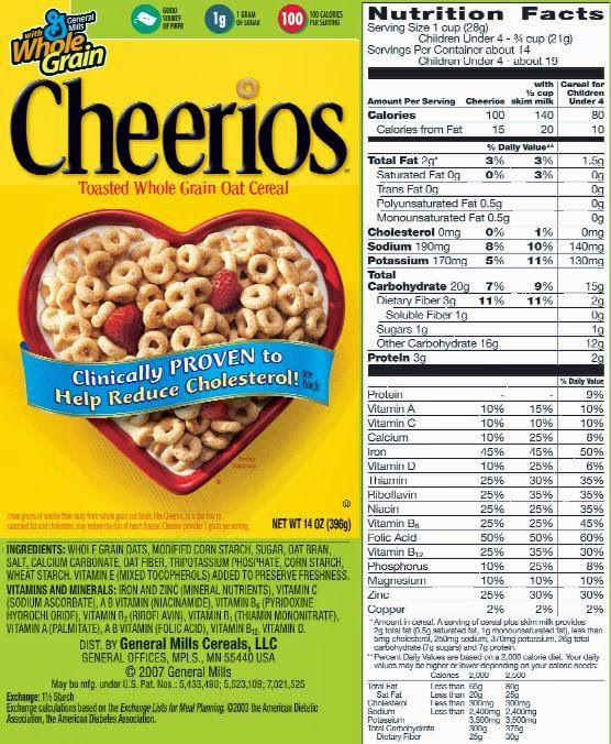 Cheerios Calories 100 1 2 Cup Nutrition Labels Cereal Nutrition 