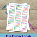 Colorful Home Office File Folder Labels Get Colorfully Organized With