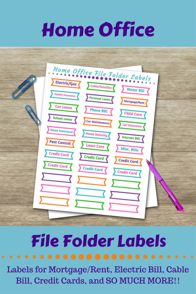 Colorful Home Office File Folder Labels Get Colorfully Organized With 