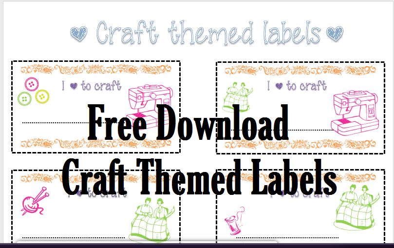 Craft Themed Free Printable Labels Sew Some Stuff