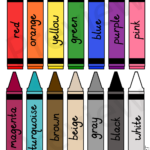 CRAYON PRINTABLES 14 Colors Labeled In English Clip Art Purple