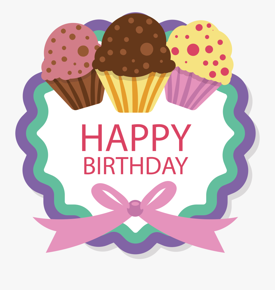 Cupcake Clipart Label Happy Birthday Topper Printable Free 