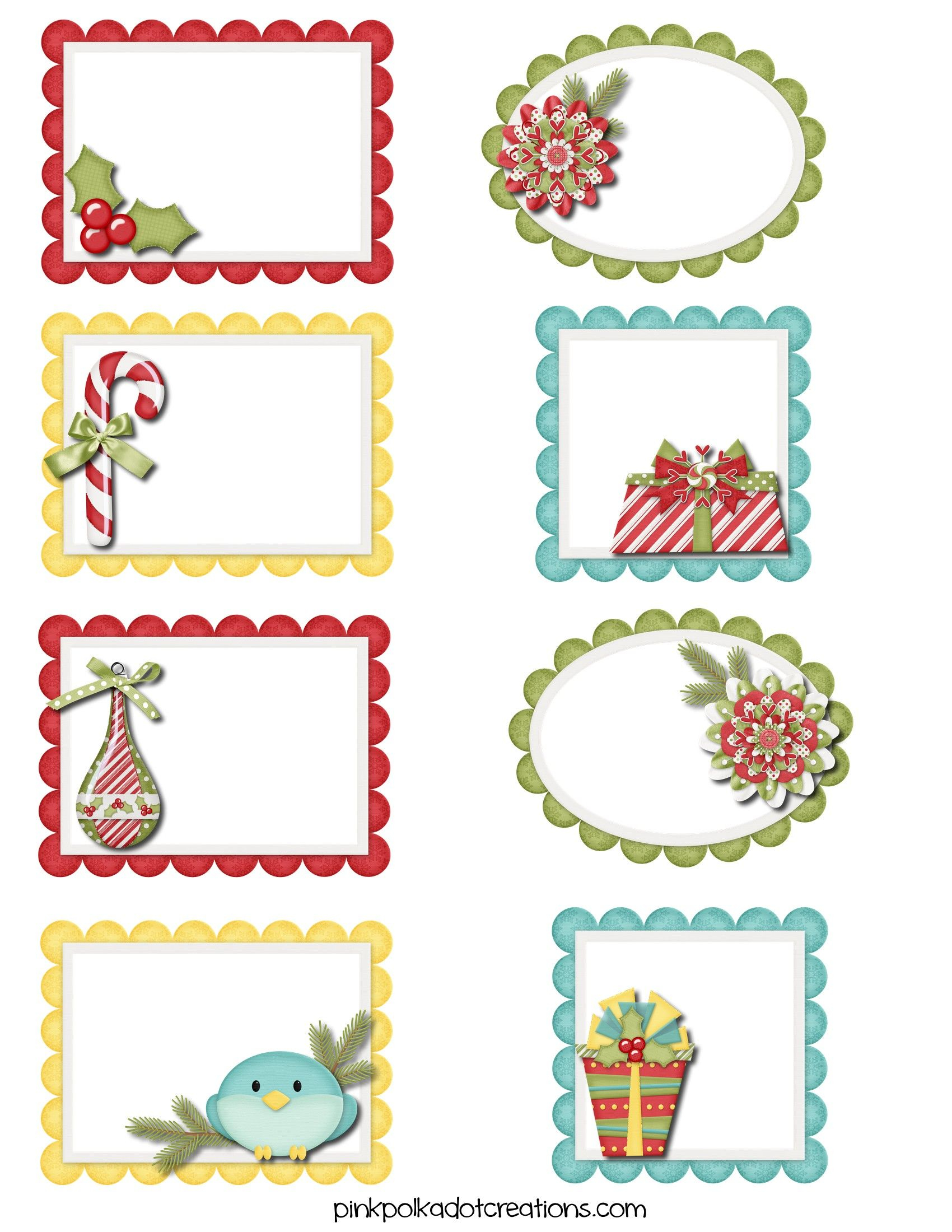 Cute Christmas Tags And Labels Pink Polka Dot Creations Gift Labels