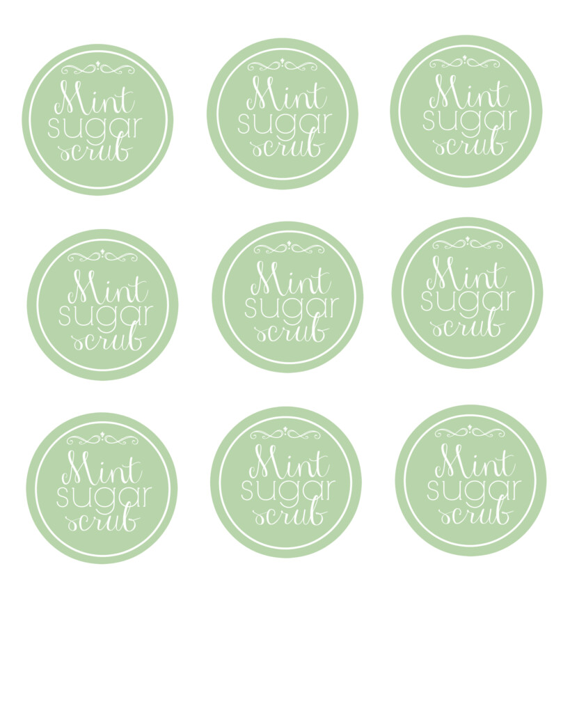 DIY Easy Mint Sugar Scrub Printable Labels 
