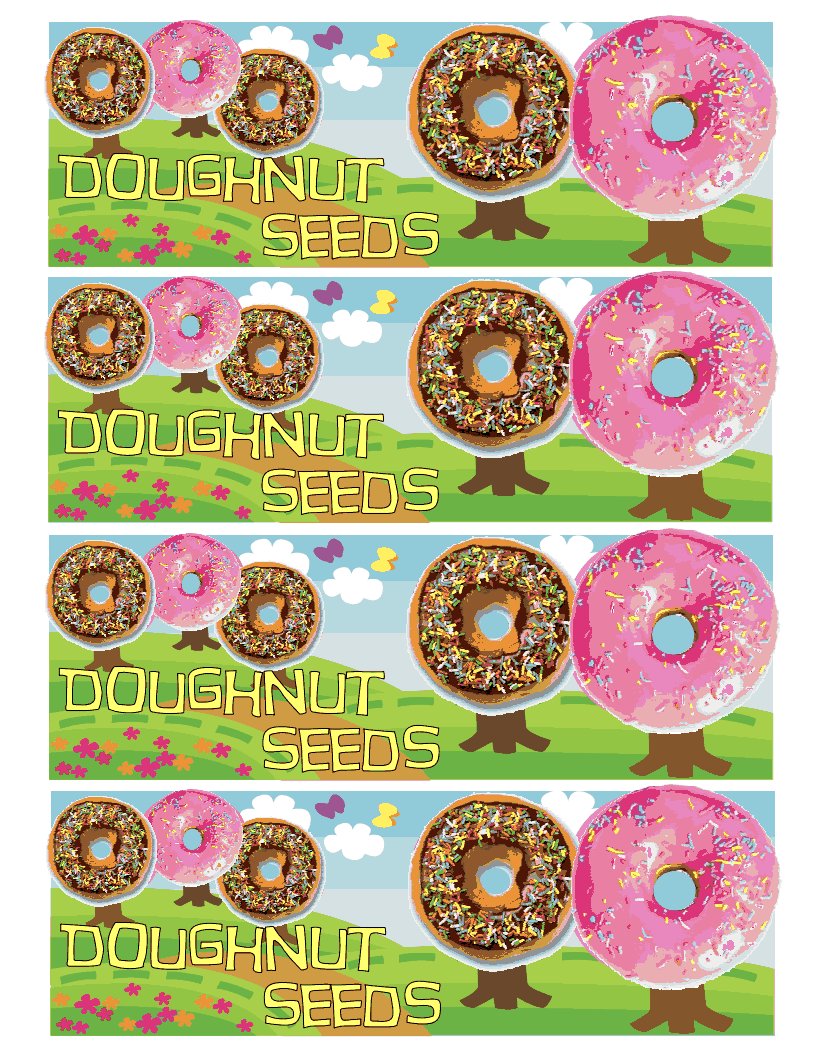 Donut Doughnut Seeds Labels For Easy Editing Place On A Baggie Full Of 