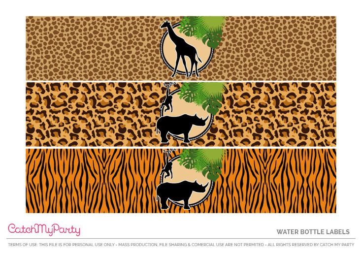 Download These Free Jungle Safari Printables Now Water Bottle Labels 