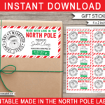 EDITABLE Elf North Pole Shipping Labels Santa Mail Christmas Mail St
