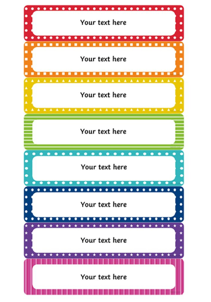 Editable Multicolour Tray Labels School Labels Printables Free 