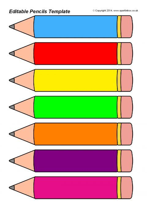 Editable Pencils Template Horizontal SB10418 Classroom Labels 