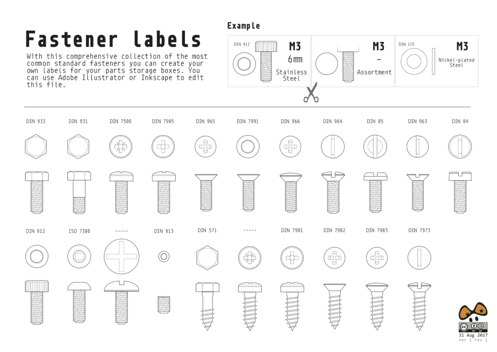 Fastener Labels V1 1 Tools Hardware Fasteners Create Yourself