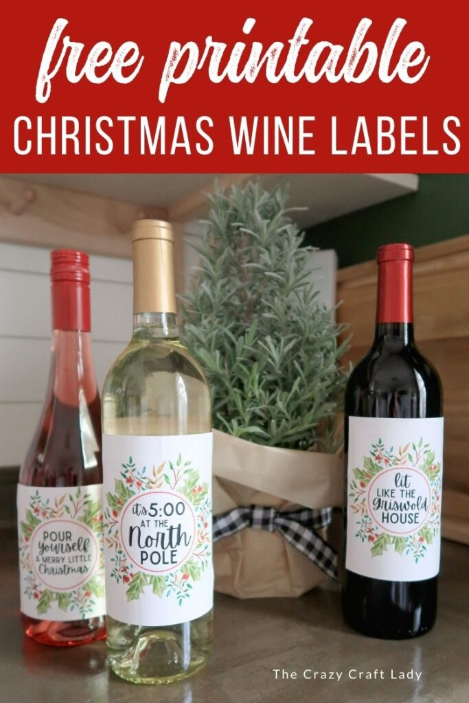 Free Christmas Wine Labels For Bottles 8 Printables The Crazy Craft