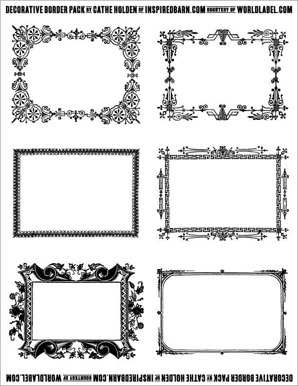 Free Decorative Border Pack Graphics By Cathe Holden Worldlabel Blog 