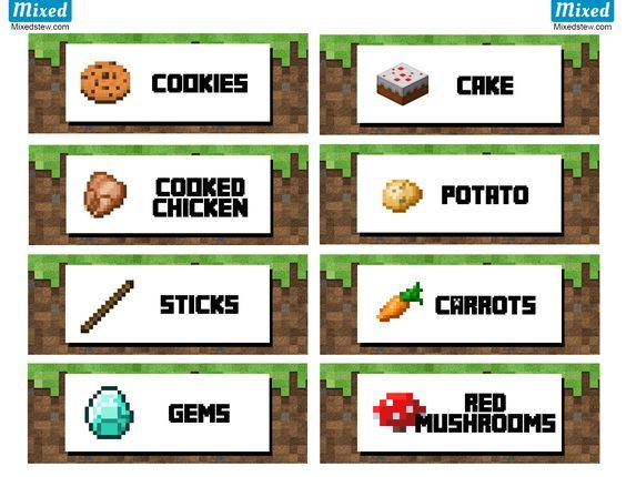 Free Minecraft Printables Food Labels Printable Blog