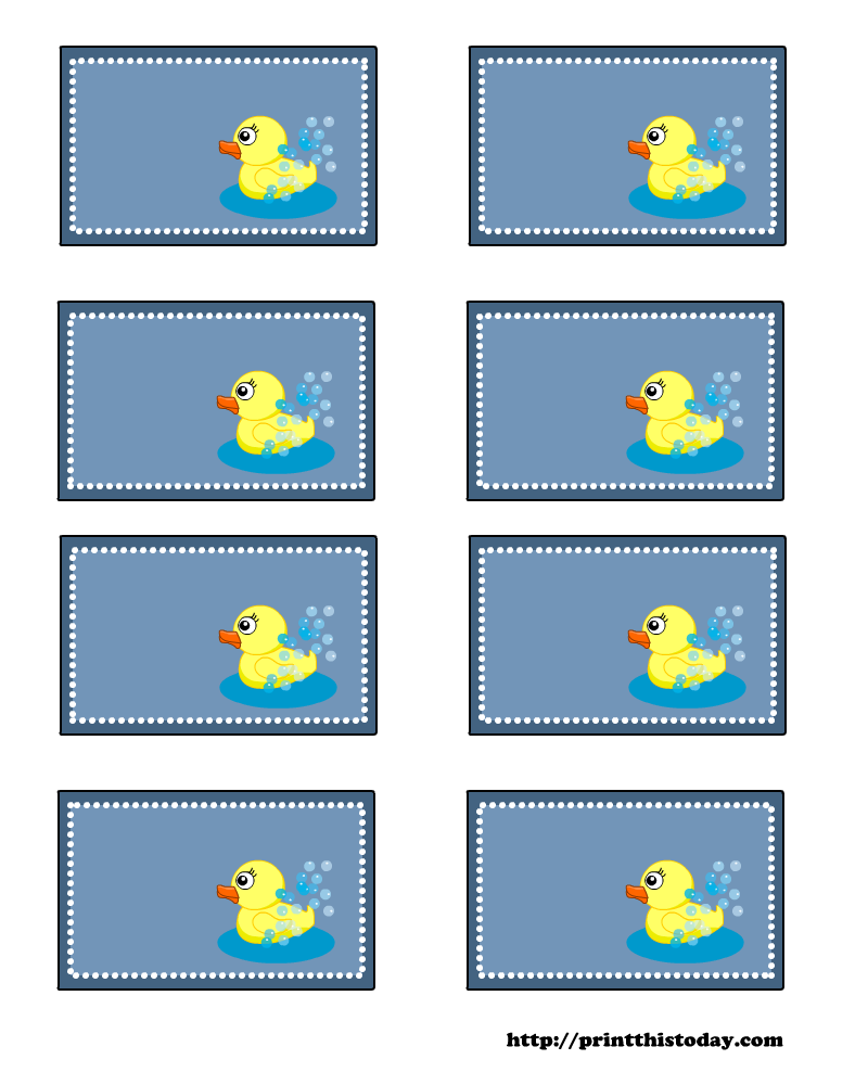 Free Printable Baby Shower Labels With A Cute Duck