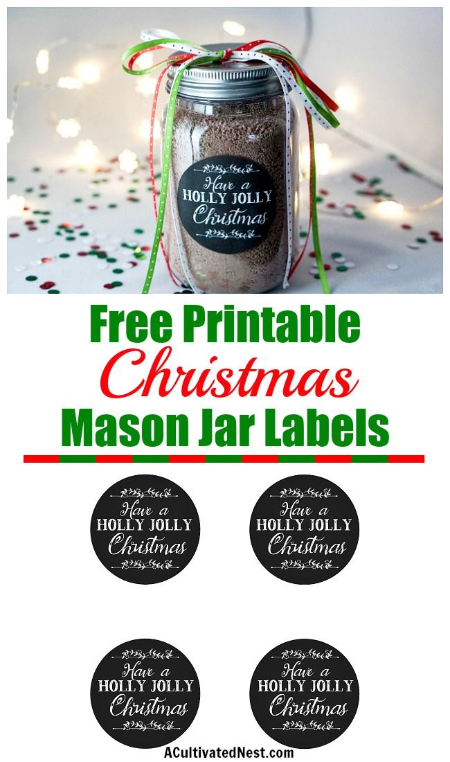 Free Printable Christmas Mason Jar Labels A Cultivated Nest 