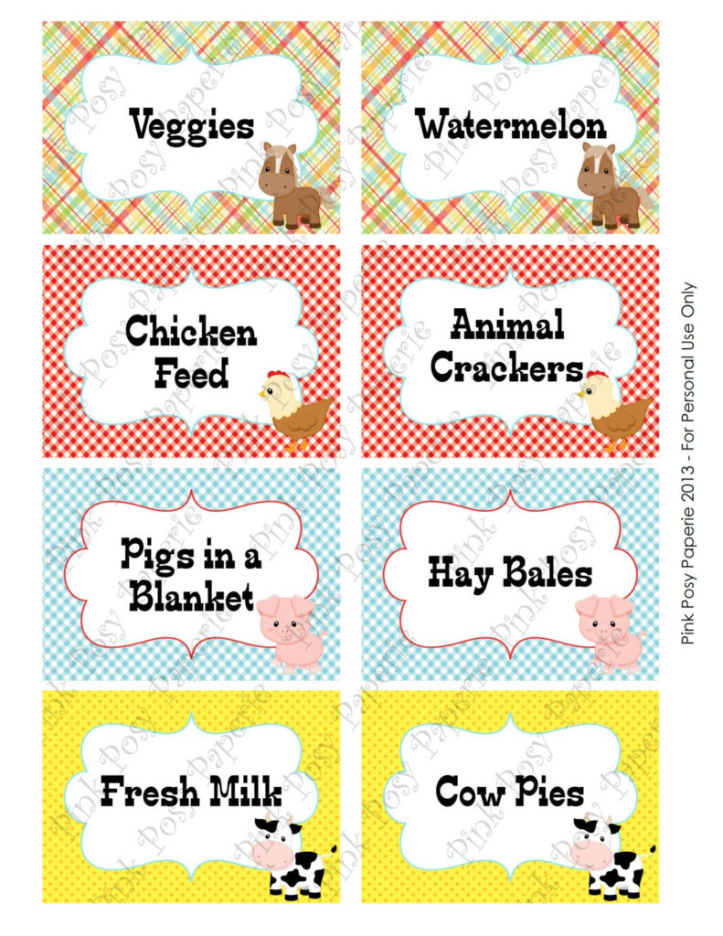 Free Printable Farm Party Food Labels FREE PRINTABLE