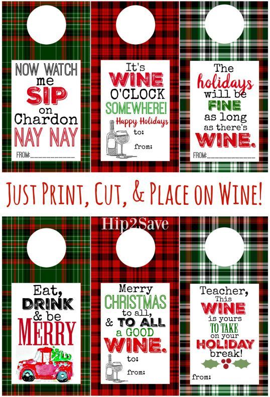 Free Printable Holiday Wine Tags Easy Gift Idea Wine Gift Tags 