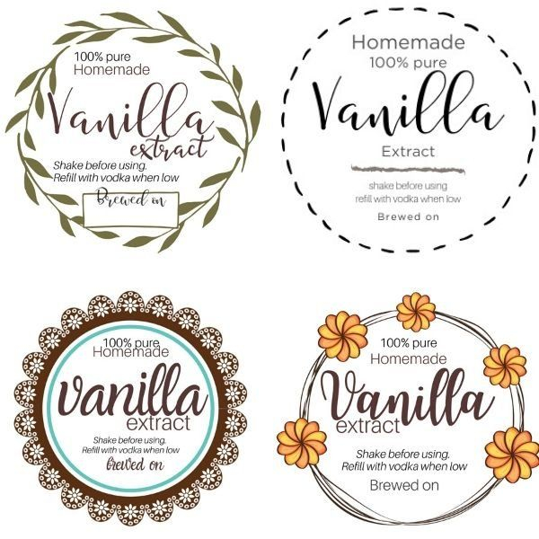 Free Printable Homemade Vanilla Extract Labels Calendar Of National Days