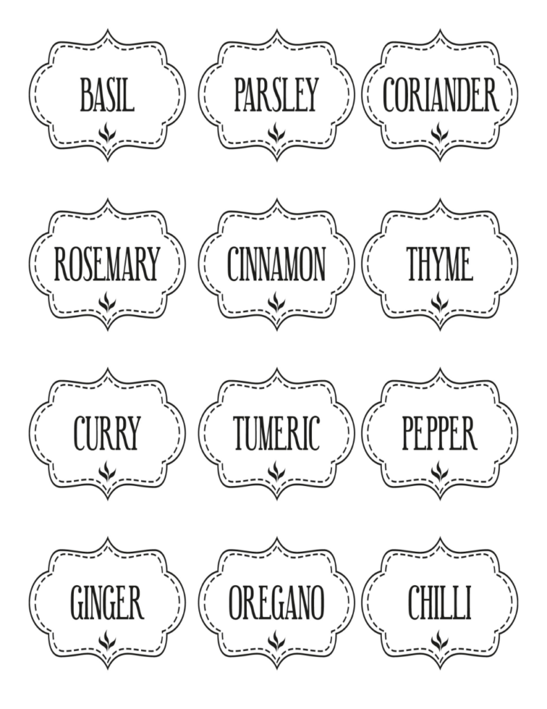 Free Printable Kitchen Spice Labels Labels Spice In Farmhouse 