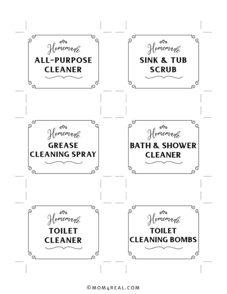 Free Printable Labels For Homemade Cleaners Mom 4 Real