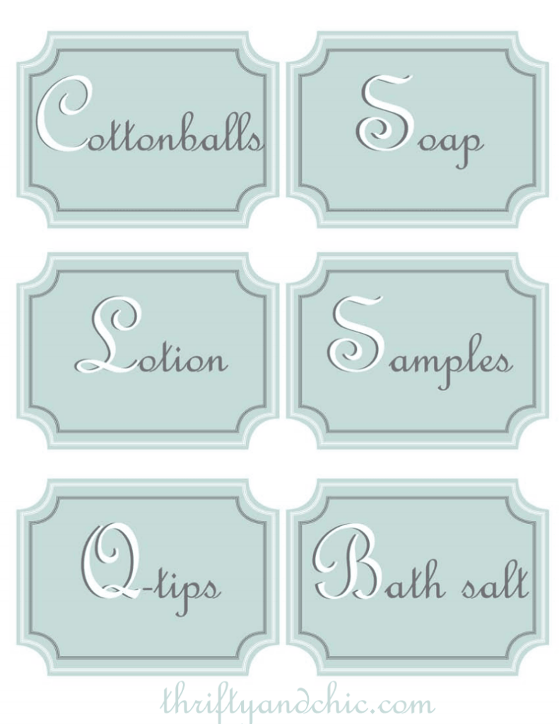 Free Printable Labels For The Bathroom