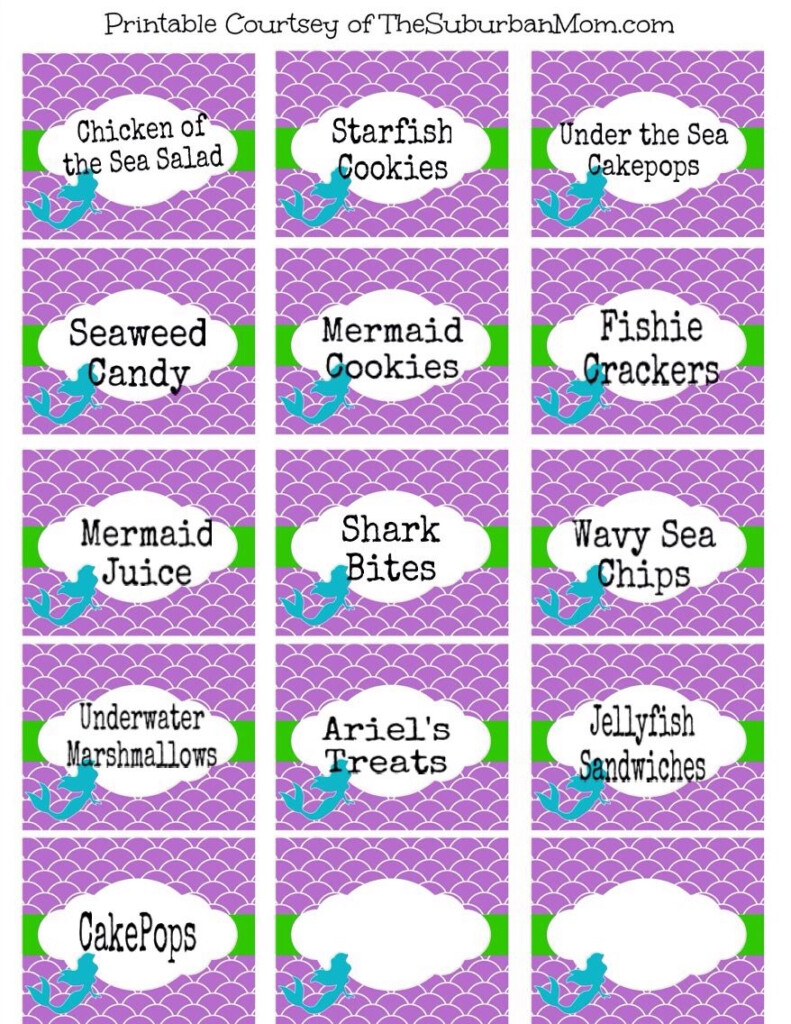 Free Printable Little Mermaid Food Labels Printable Blog