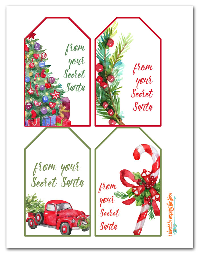 Free Printable Secret Santa Gift Tags Santa Gift Tags Secret Santa 