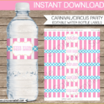 Free Printable Water Bottle Template Of Editable Carnival Water Bottle