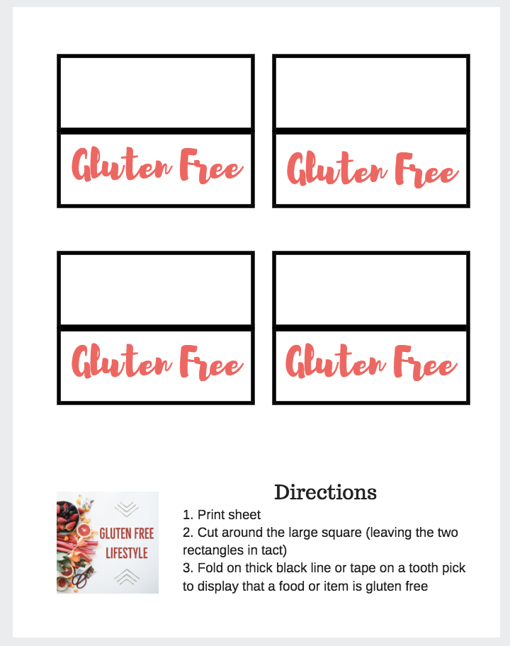 Gluten Free Printable Labels Make Entertaining Less Stressful By