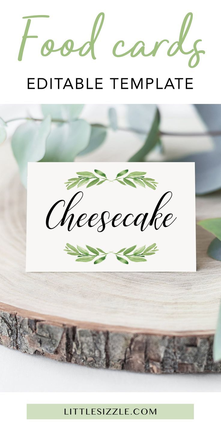 Greenery Food Labels Printable Food Labels Printable Recipe Cards 