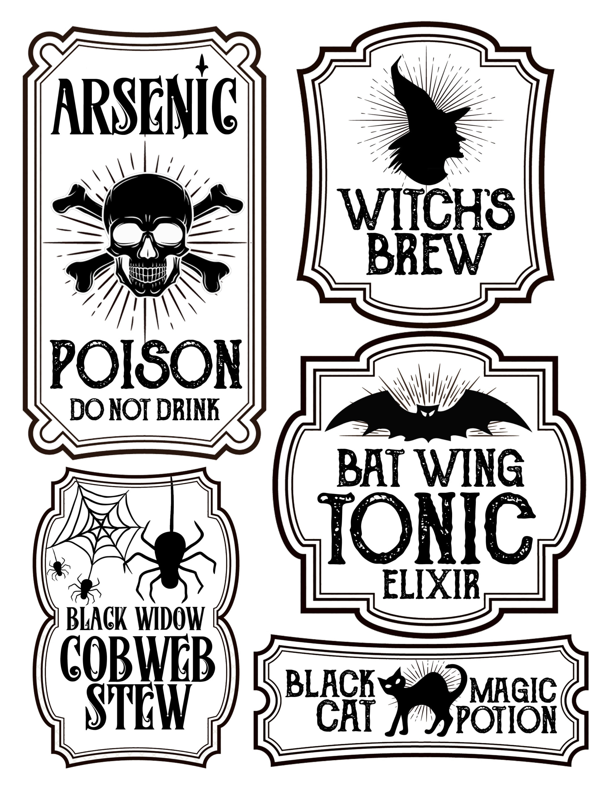 Halloween Bottle Labels Free Printables Potions Labels